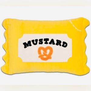 BULLSEYE NOVELTY MUSTARD PACKET LUMBAR PILLOW